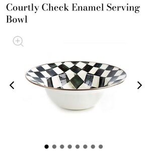 Like new Mackenzie-Childs Courtly Check enamel serving bowl.